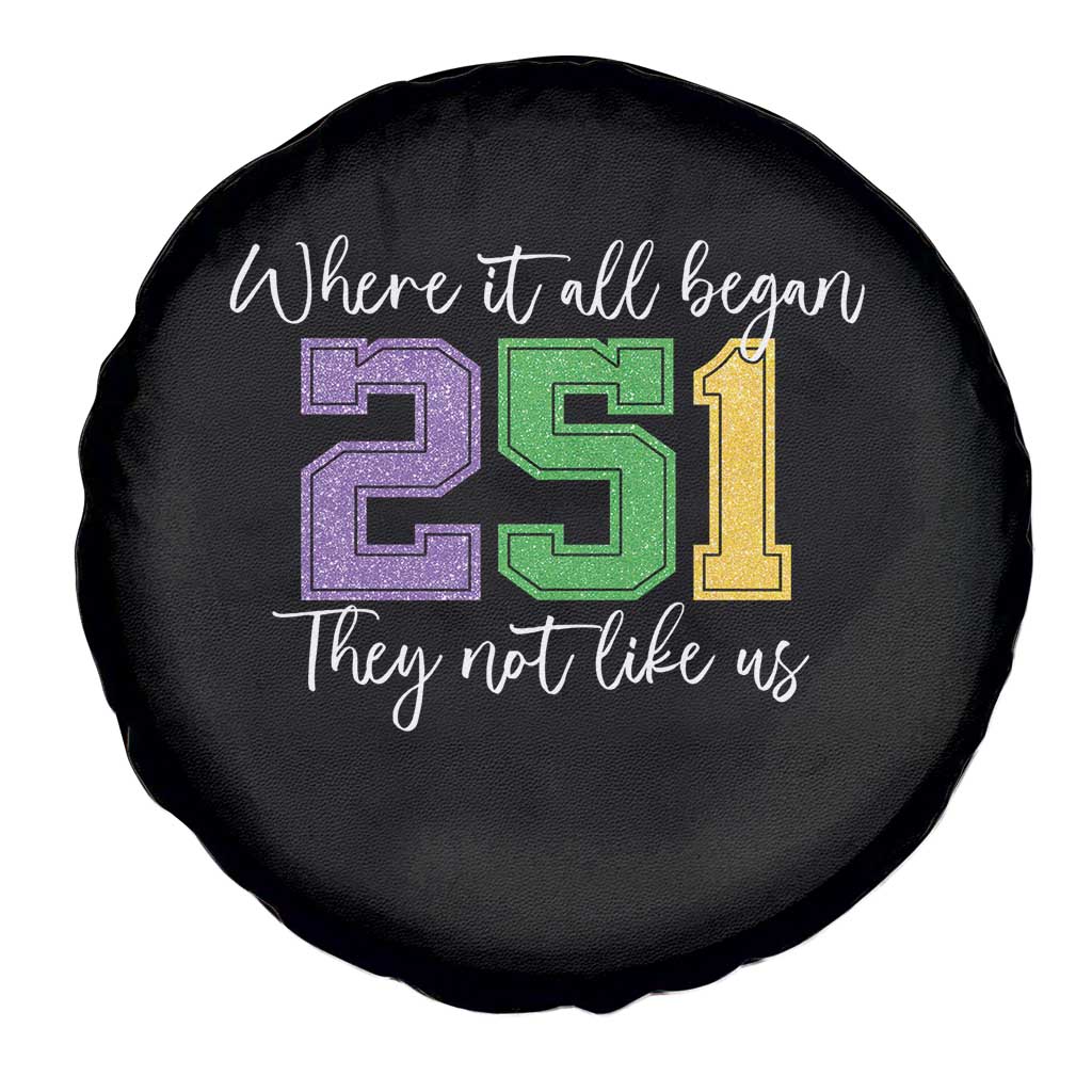 251 Mardi Gras Mobile Alabama Spare Tire Cover Where It All Began Fat Tuesday Carnival Glitter Print
