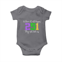 251 Mardi Gras Mobile Alabama Baby Onesie Where It All Began Fat Tuesday Carnival Glitter Print