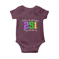 251 Mardi Gras Mobile Alabama Baby Onesie Where It All Began Fat Tuesday Carnival Glitter Print