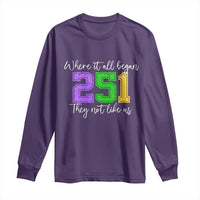 251 Mardi Gras Mobile Alabama Long Sleeve Shirt Where It All Began Fat Tuesday Carnival Glitter Print