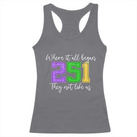 251 Mardi Gras Mobile Alabama Racerback Tank Top Where It All Began Fat Tuesday Carnival Glitter Print