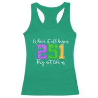 251 Mardi Gras Mobile Alabama Racerback Tank Top Where It All Began Fat Tuesday Carnival Glitter Print