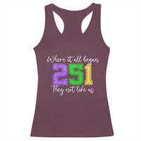 251 Mardi Gras Mobile Alabama Racerback Tank Top Where It All Began Fat Tuesday Carnival Glitter Print