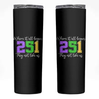 251 Mardi Gras Mobile Alabama Skinny Tumbler Where It All Began Fat Tuesday Carnival Glitter Print