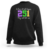 251 Mardi Gras Mobile Alabama Sweatshirt Where It All Began Fat Tuesday Carnival Glitter Print