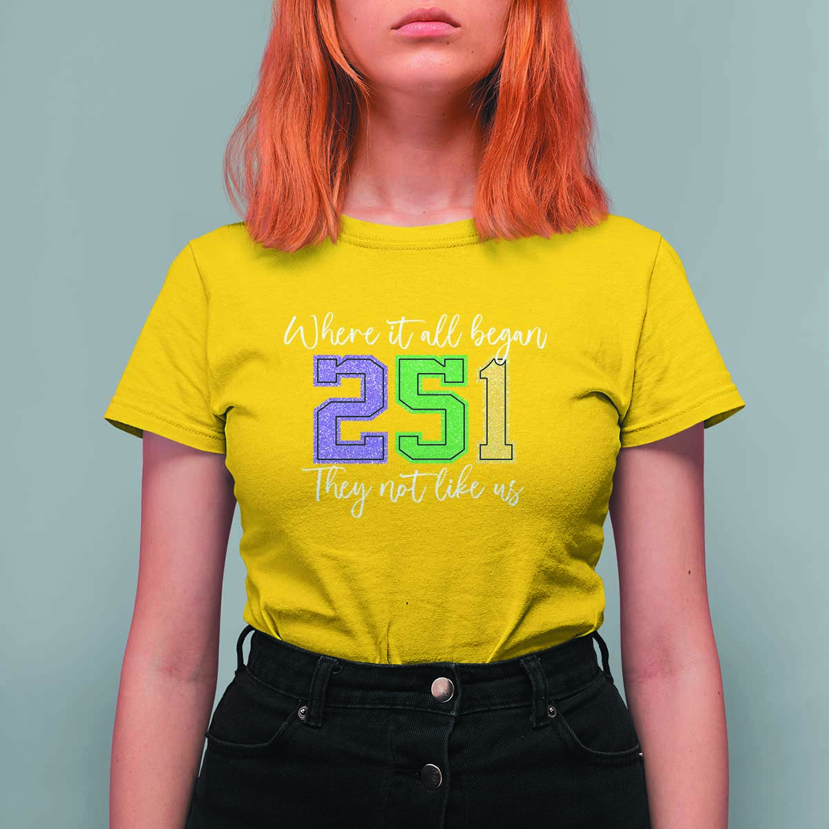 251 Mardi Gras Mobile Alabama T Shirt For Women Where It All Began Fat Tuesday Carnival Glitter Print