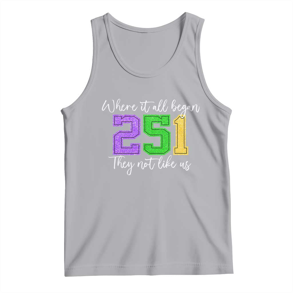 251 Mardi Gras Mobile Alabama Tank Top Where It All Began Fat Tuesday Carnival Glitter Print