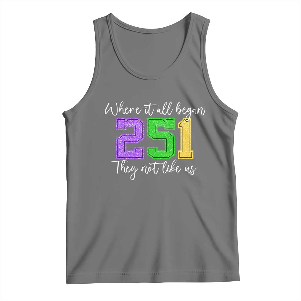 251 Mardi Gras Mobile Alabama Tank Top Where It All Began Fat Tuesday Carnival Glitter Print