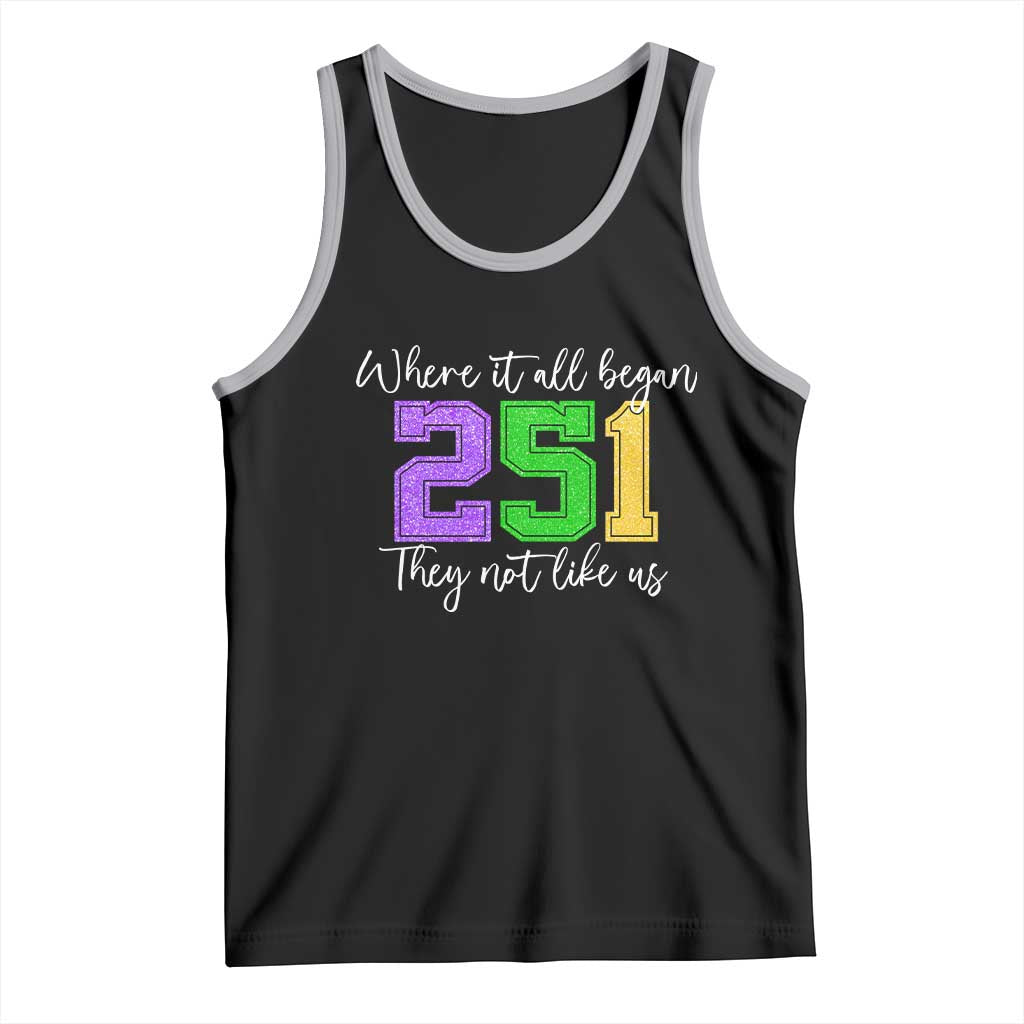 251 Mardi Gras Mobile Alabama Tank Top Where It All Began Fat Tuesday Carnival Glitter Print