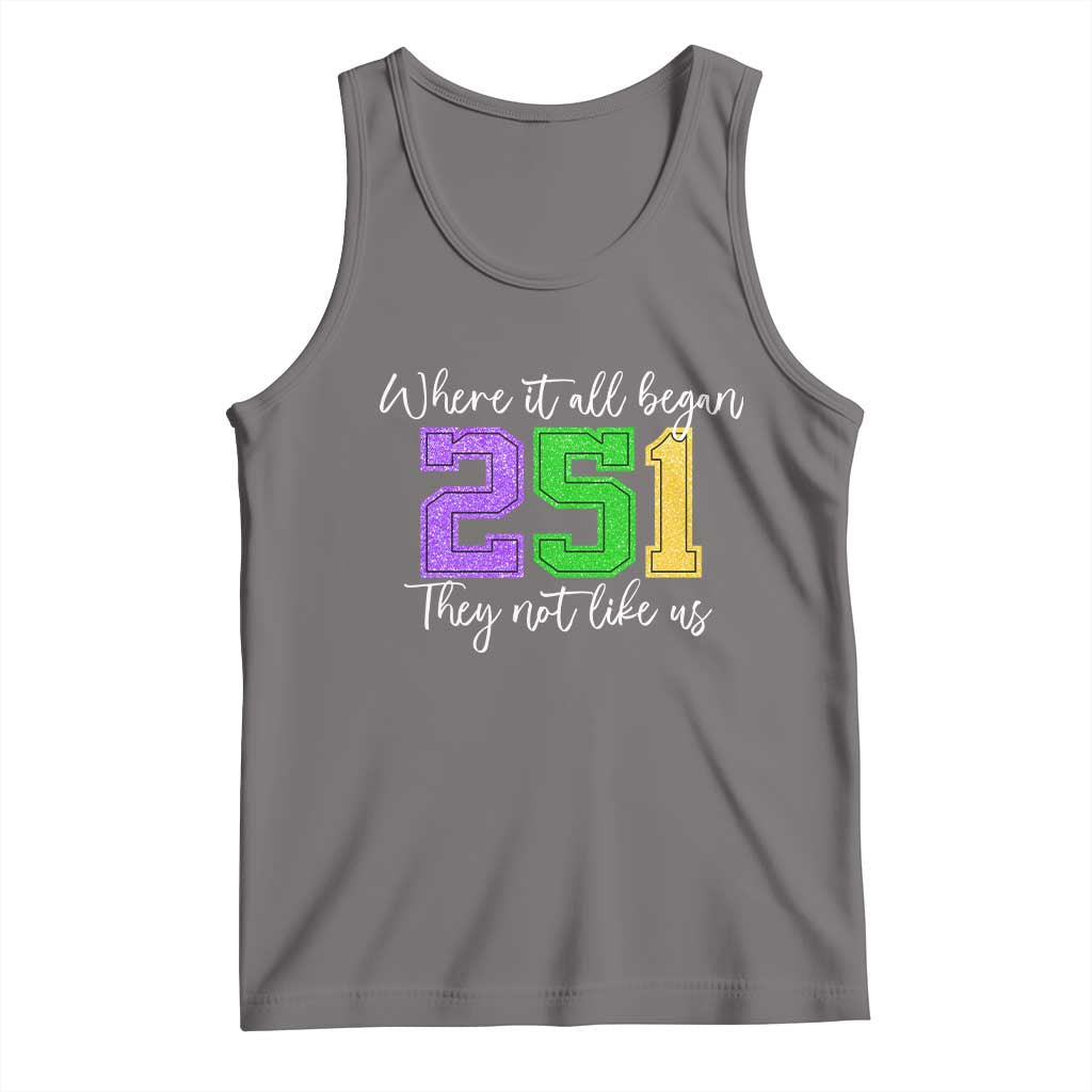 251 Mardi Gras Mobile Alabama Tank Top Where It All Began Fat Tuesday Carnival Glitter Print