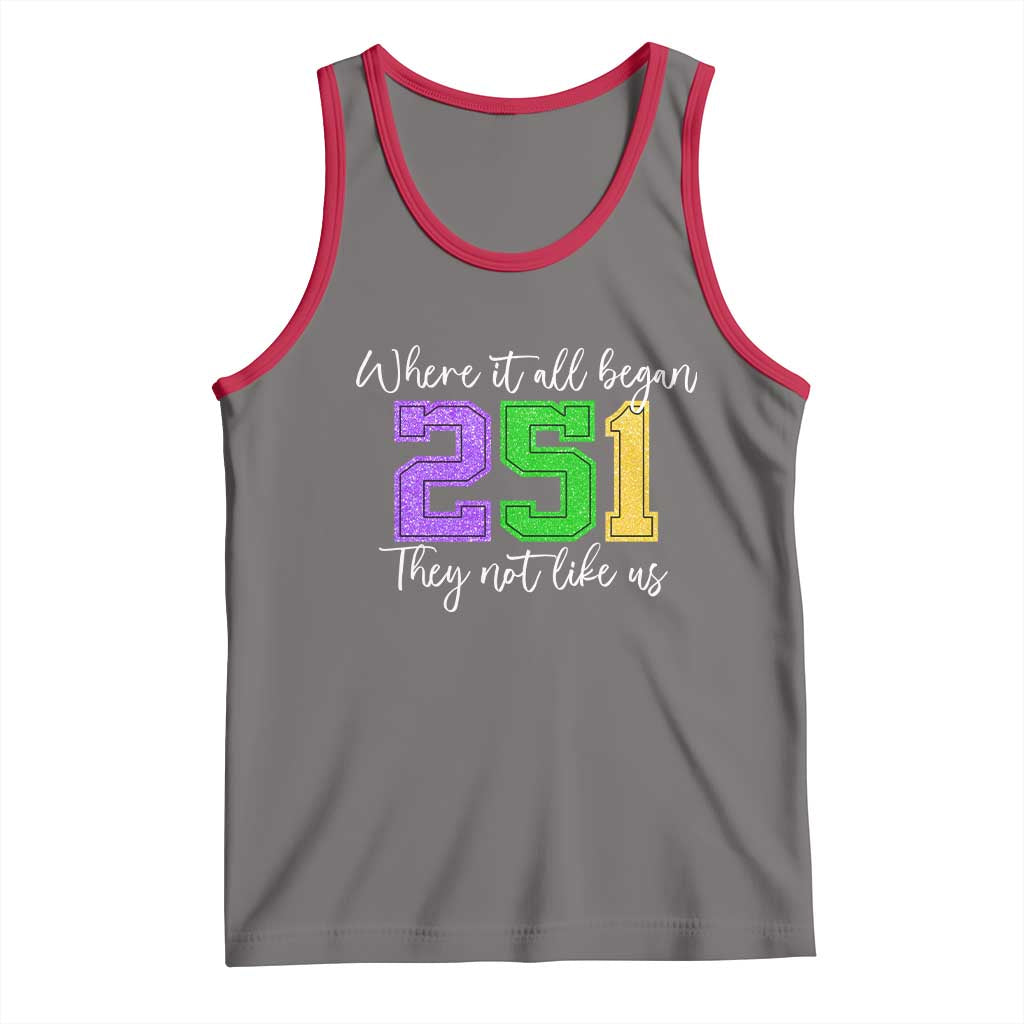 251 Mardi Gras Mobile Alabama Tank Top Where It All Began Fat Tuesday Carnival Glitter Print