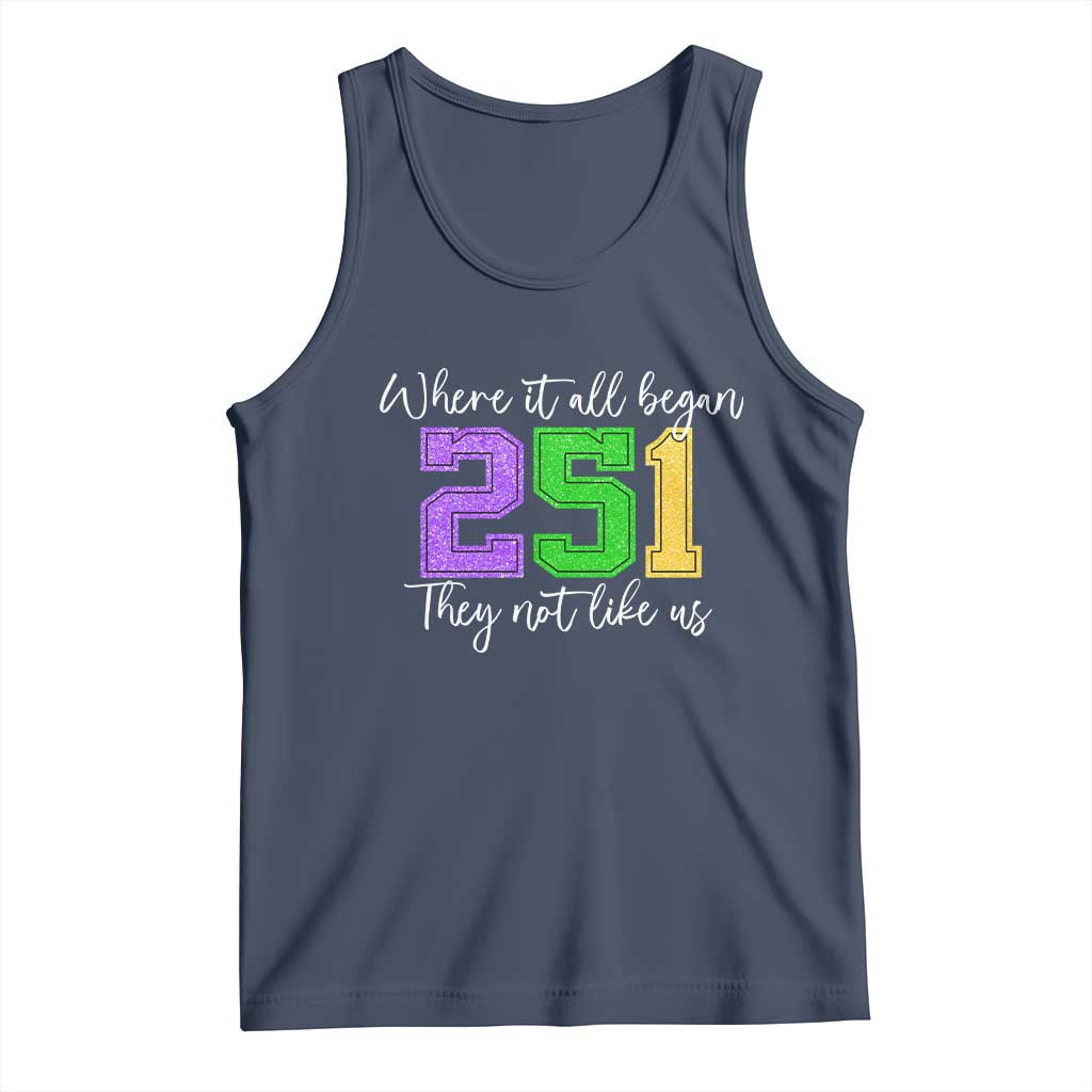 251 Mardi Gras Mobile Alabama Tank Top Where It All Began Fat Tuesday Carnival Glitter Print