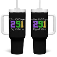 251 Mardi Gras Mobile Alabama Tumbler With Handle Where It All Began Fat Tuesday Carnival Glitter Print