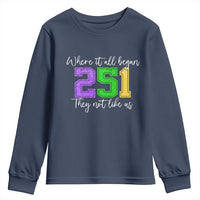 251 Mardi Gras Mobile Alabama Youth Sweatshirt Where It All Began Fat Tuesday Carnival Glitter Print