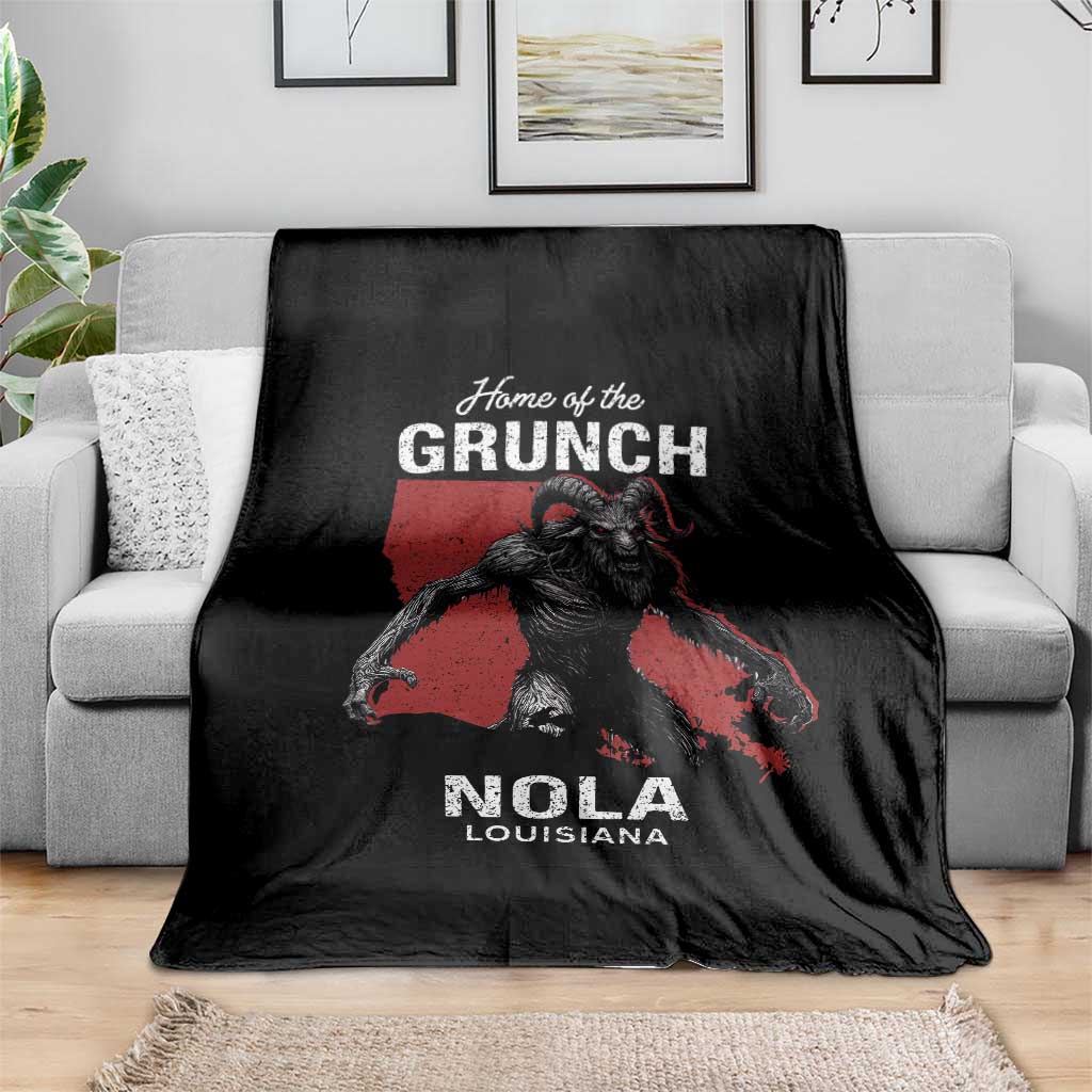 Home Of The Grunch Nola Louisiana Throw Blanket New Orleans Urban Legend