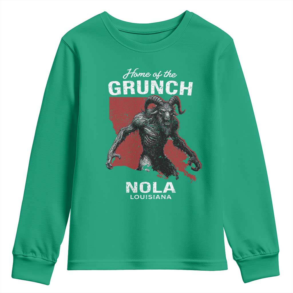 Home Of The Grunch Nola Louisiana Youth Sweatshirt New Orleans Urban Legend