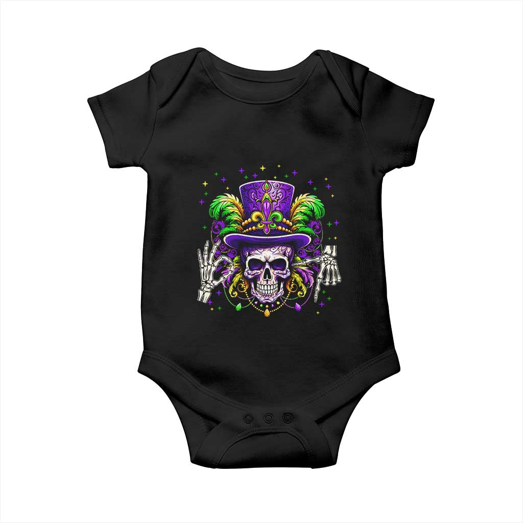 Mardi Gras Skull 67 Six Seven Meme New Orleans Witch Doctor Voodoo Baby Onesie