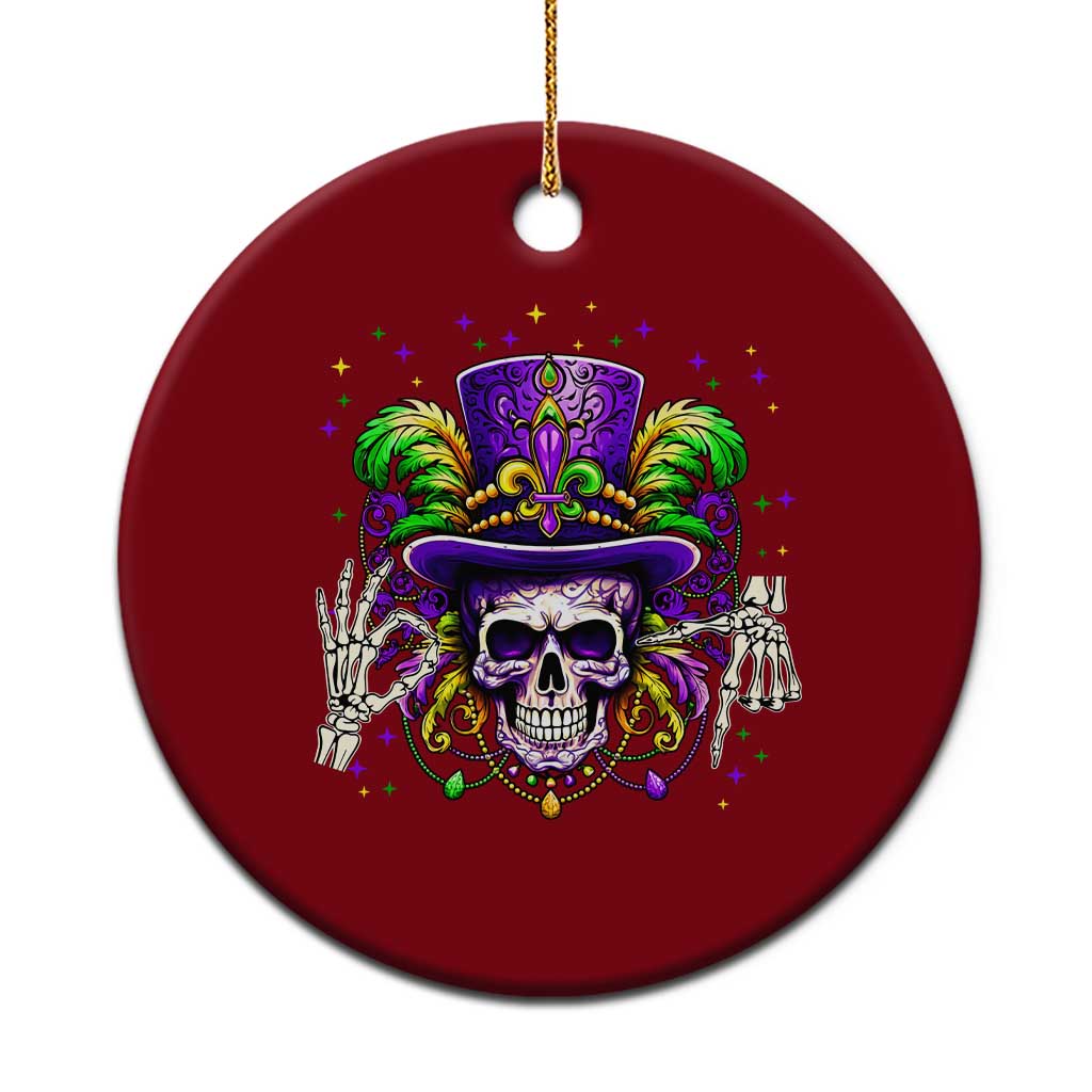 Mardi Gras Skull 67 Six Seven Meme New Orleans Witch Doctor Voodoo Ceramic Ornament