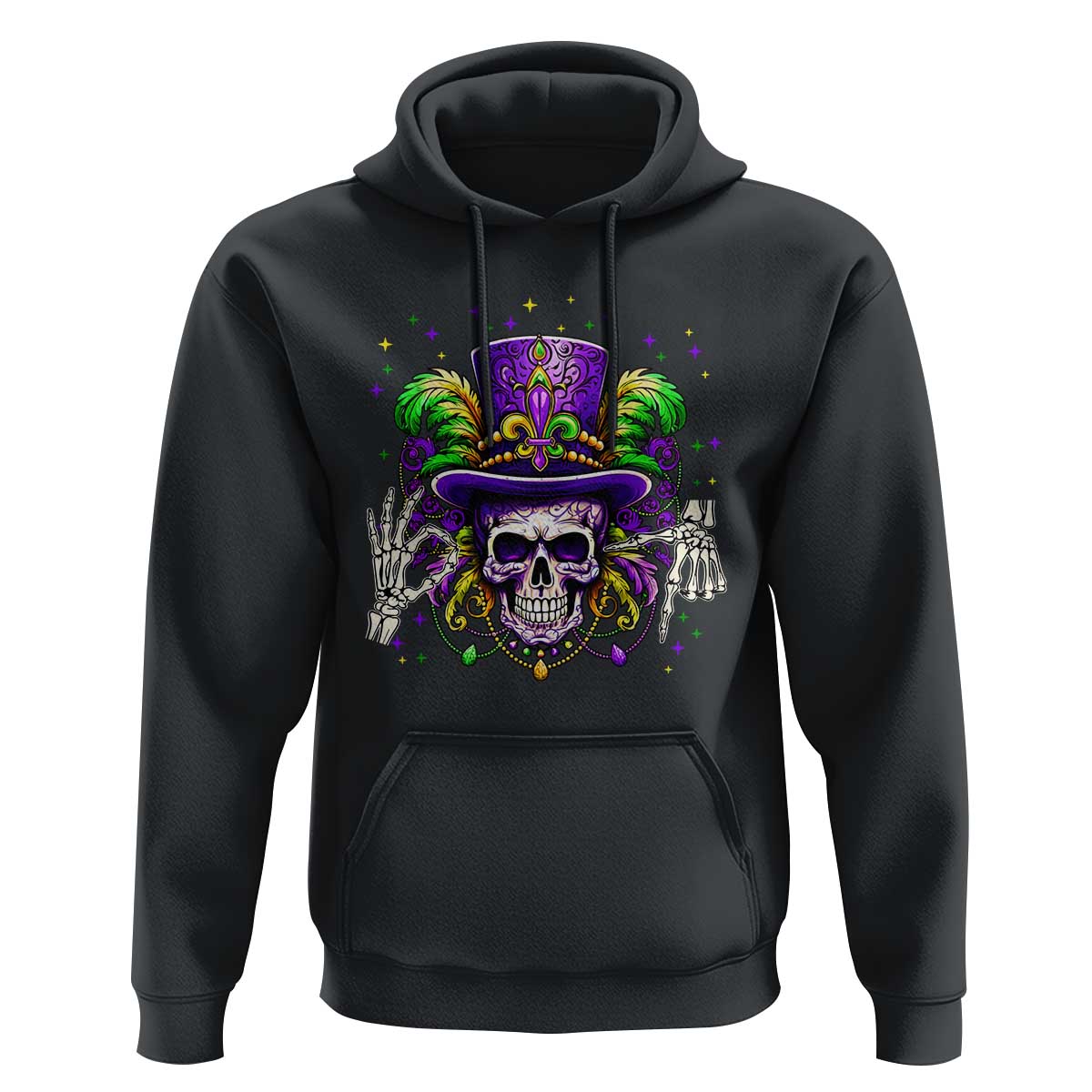 Mardi Gras Skull 67 Six Seven Meme New Orleans Witch Doctor Voodoo Hoodie