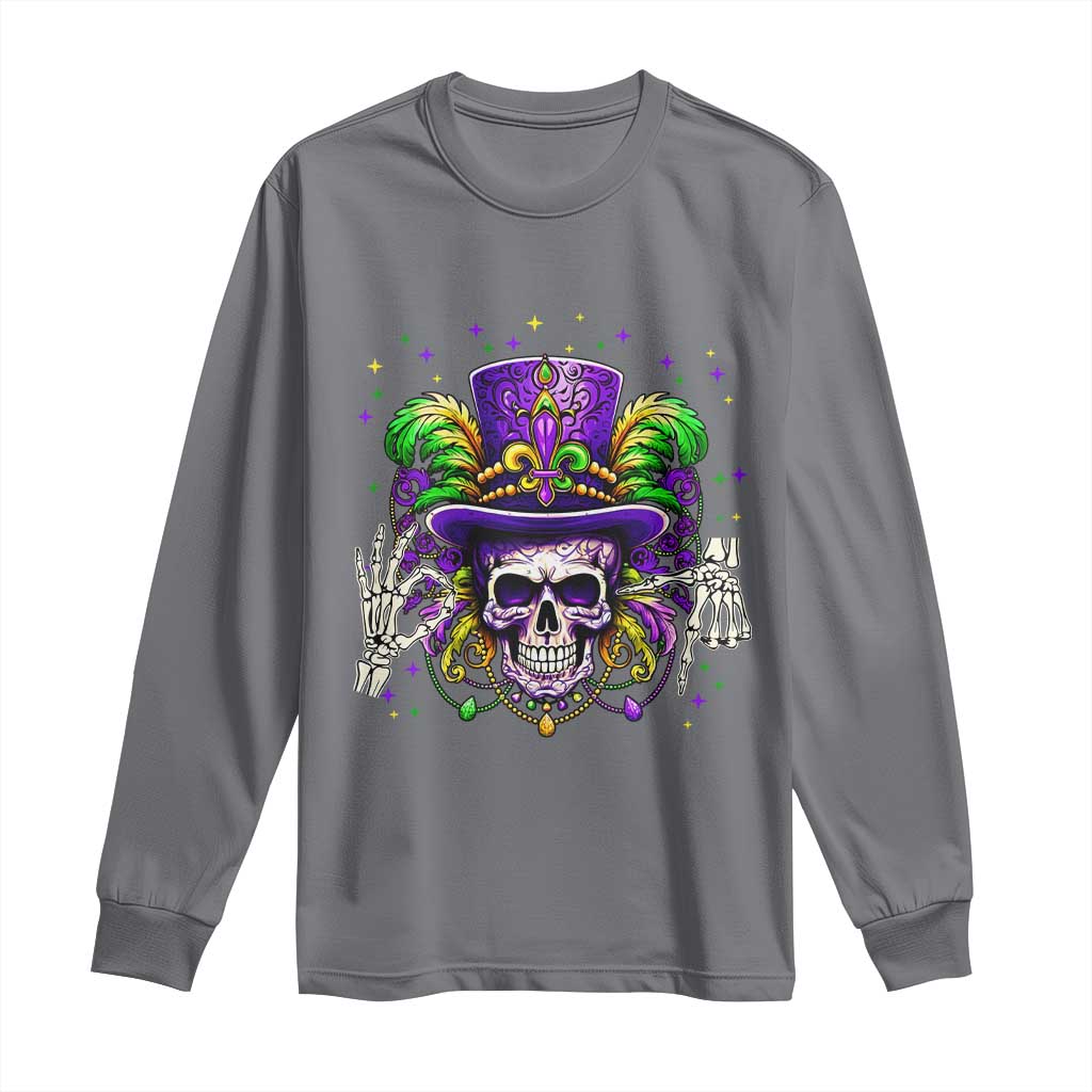 Mardi Gras Skull 67 Six Seven Meme New Orleans Witch Doctor Voodoo Long Sleeve Shirt