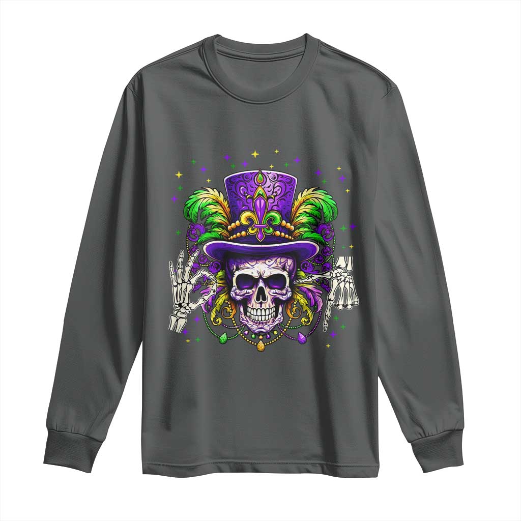 Mardi Gras Skull 67 Six Seven Meme New Orleans Witch Doctor Voodoo Long Sleeve Shirt