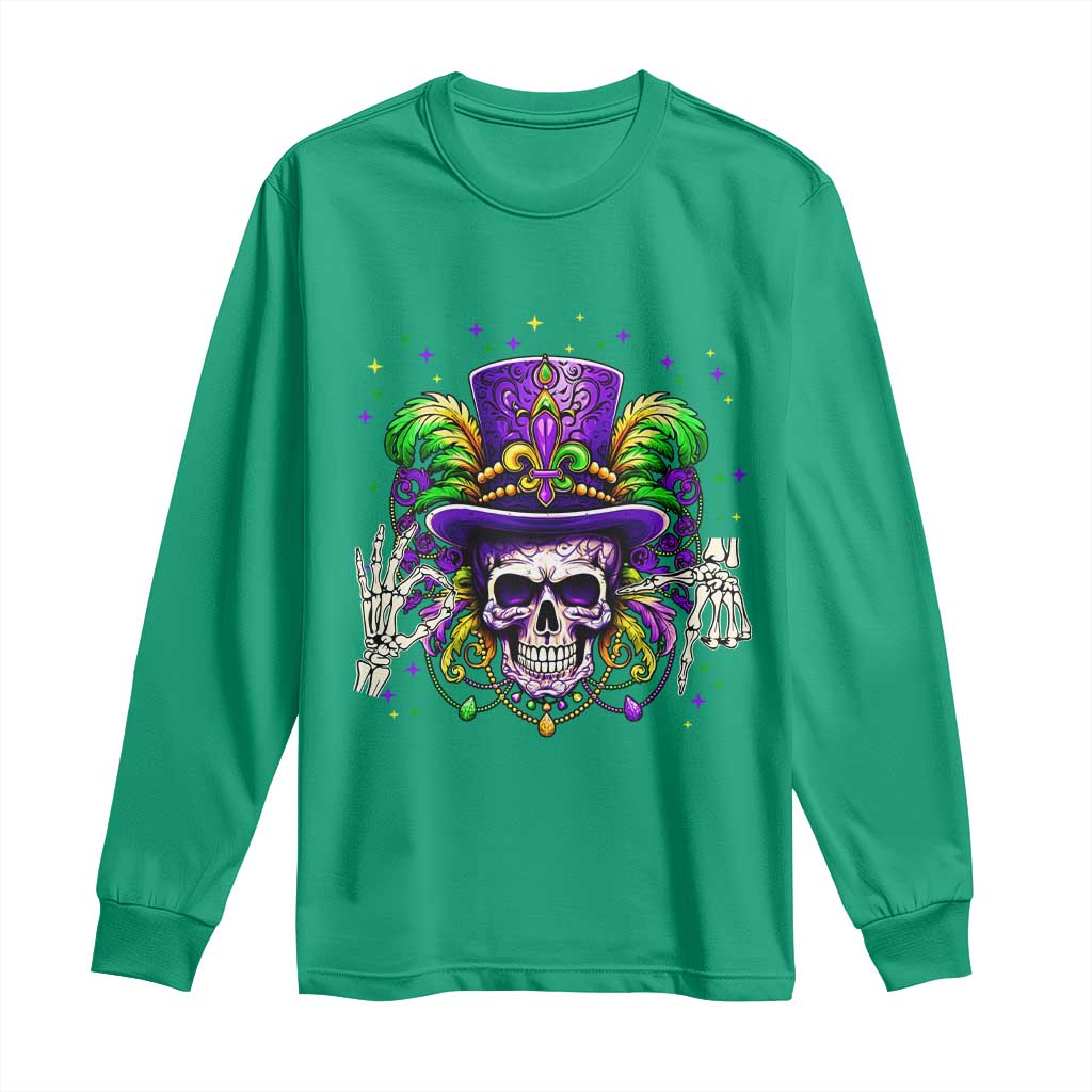 Mardi Gras Skull 67 Six Seven Meme New Orleans Witch Doctor Voodoo Long Sleeve Shirt