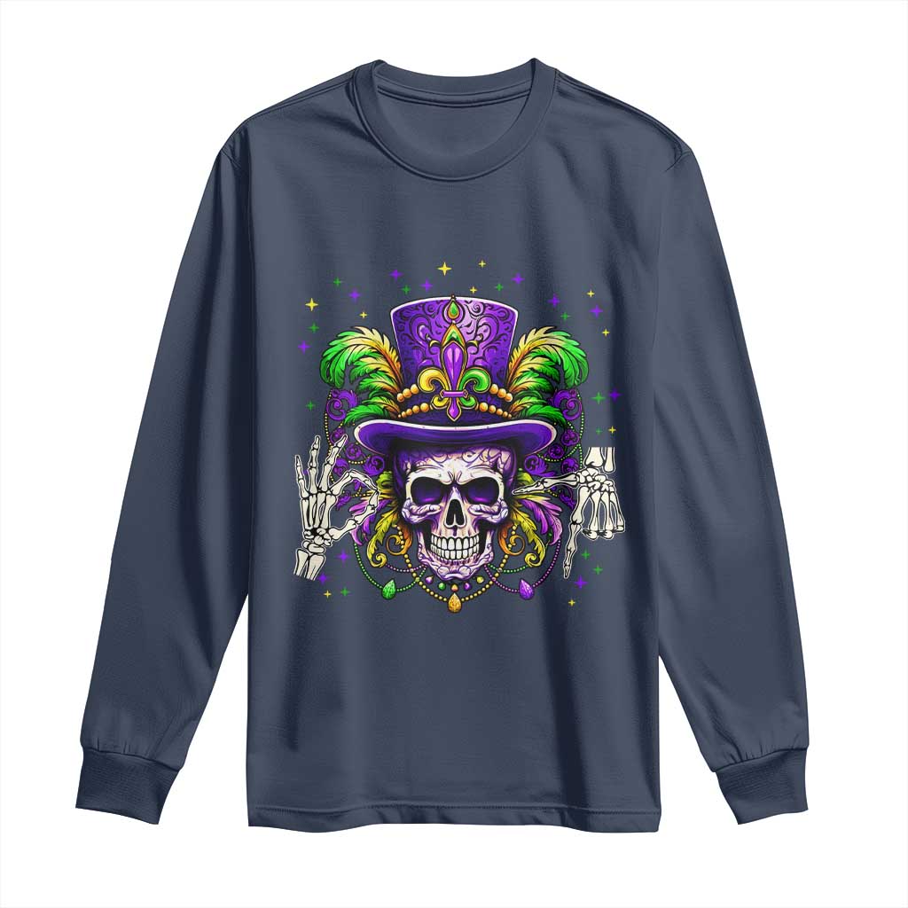 Mardi Gras Skull 67 Six Seven Meme New Orleans Witch Doctor Voodoo Long Sleeve Shirt