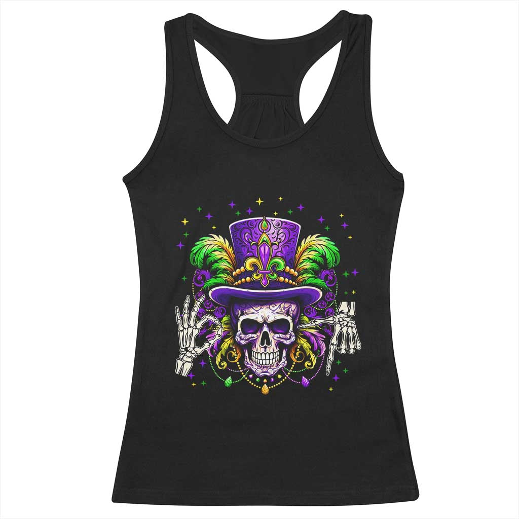 Mardi Gras Skull 67 Six Seven Meme New Orleans Witch Doctor Voodoo Racerback Tank Top