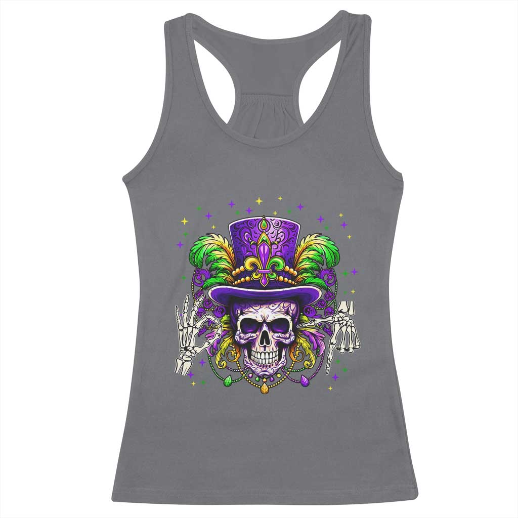 Mardi Gras Skull 67 Six Seven Meme New Orleans Witch Doctor Voodoo Racerback Tank Top