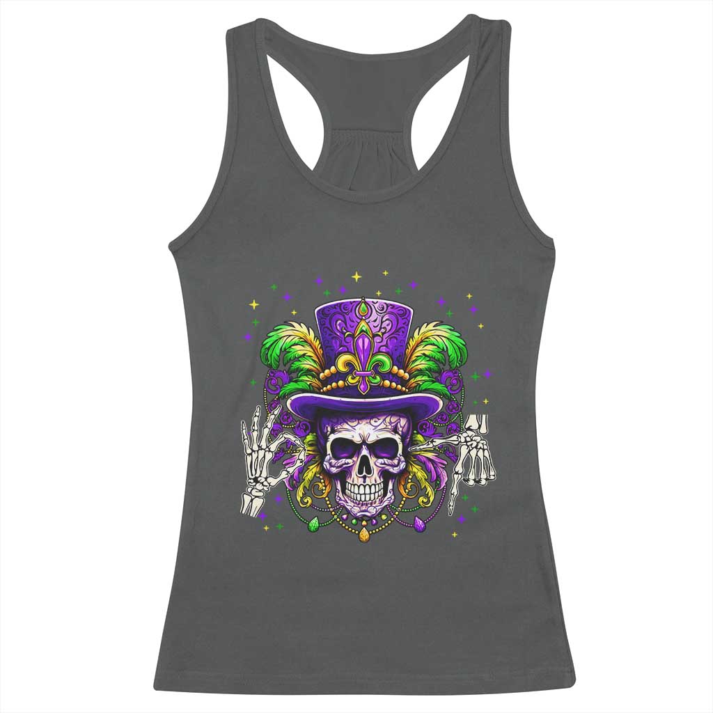 Mardi Gras Skull 67 Six Seven Meme New Orleans Witch Doctor Voodoo Racerback Tank Top