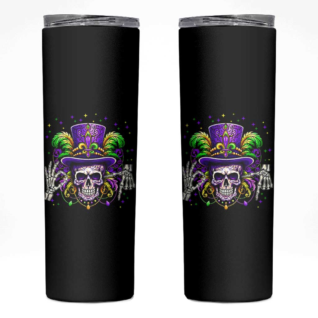 Mardi Gras Skull 67 Six Seven Meme New Orleans Witch Doctor Voodoo Skinny Tumbler