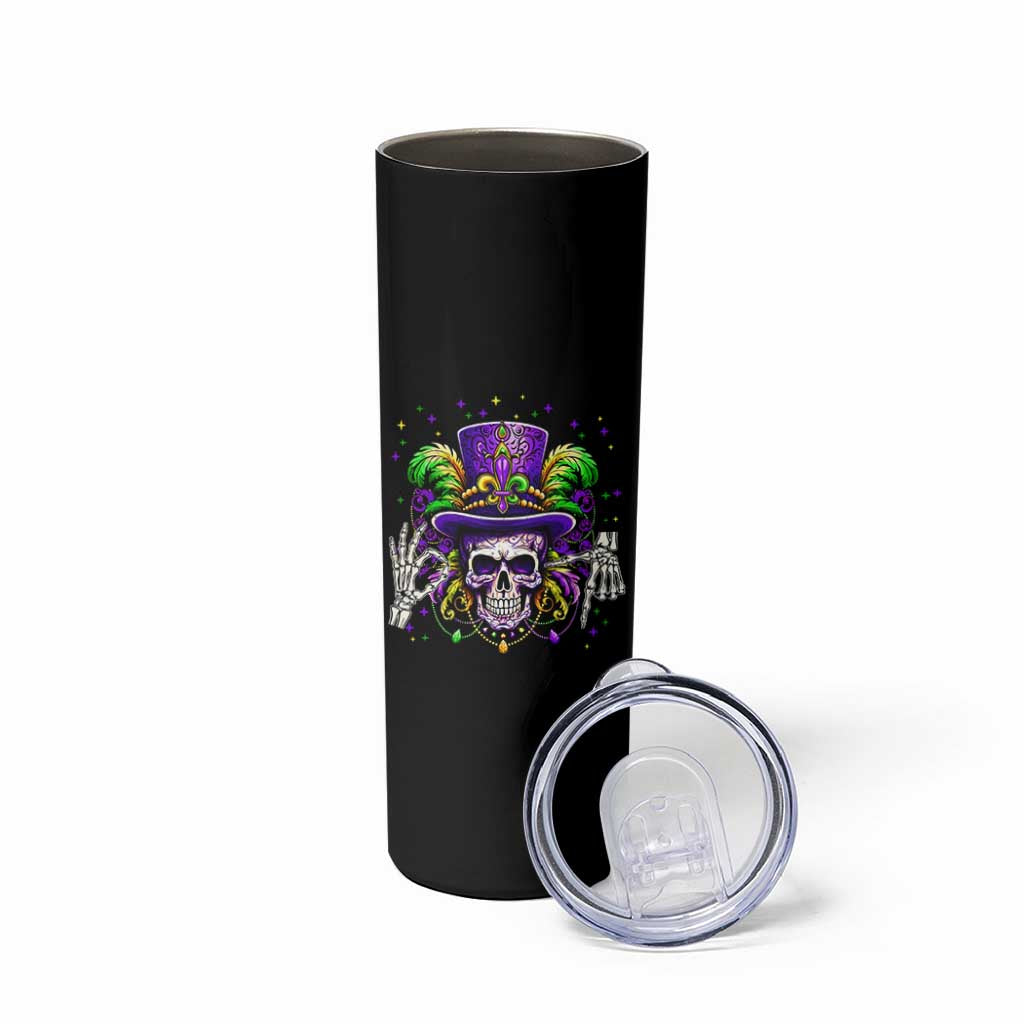 Mardi Gras Skull 67 Six Seven Meme New Orleans Witch Doctor Voodoo Skinny Tumbler