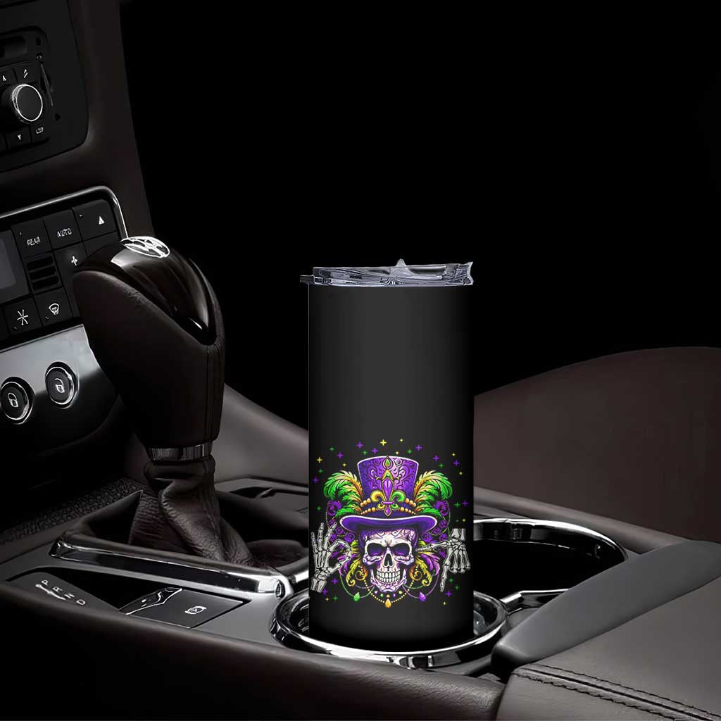 Mardi Gras Skull 67 Six Seven Meme New Orleans Witch Doctor Voodoo Skinny Tumbler
