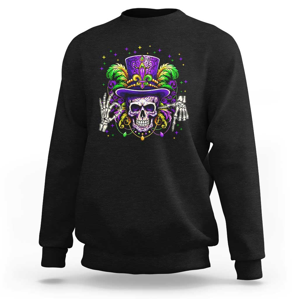 Mardi Gras Skull 67 Six Seven Meme New Orleans Witch Doctor Voodoo Sweatshirt