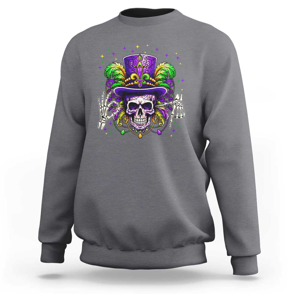 Mardi Gras Skull 67 Six Seven Meme New Orleans Witch Doctor Voodoo Sweatshirt