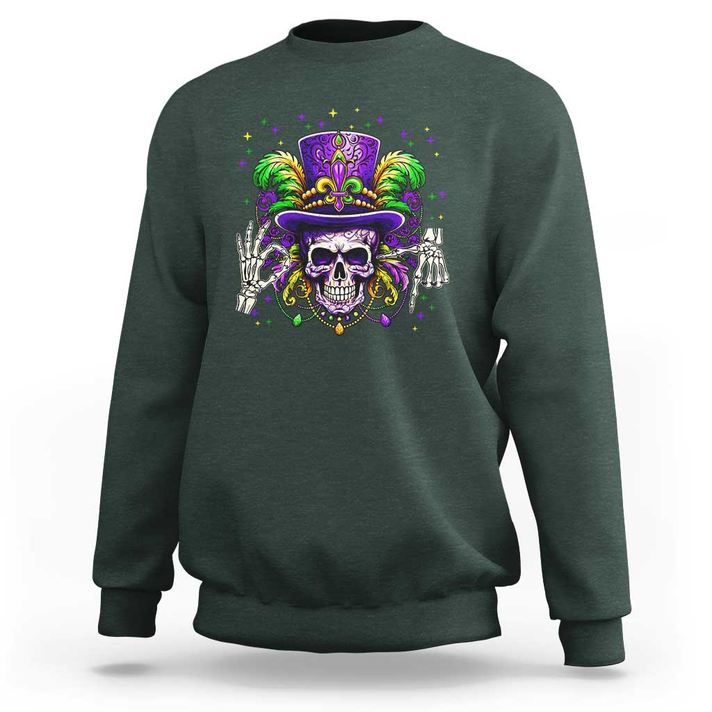 Mardi Gras Skull 67 Six Seven Meme New Orleans Witch Doctor Voodoo Sweatshirt