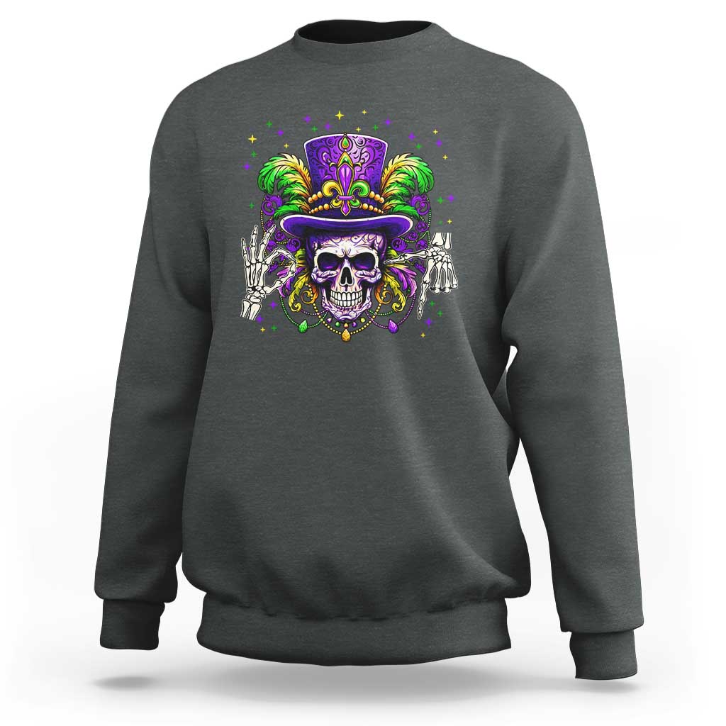 Mardi Gras Skull 67 Six Seven Meme New Orleans Witch Doctor Voodoo Sweatshirt