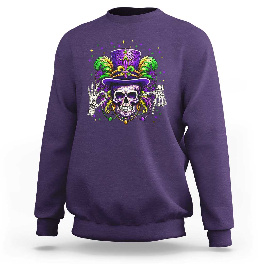 Mardi Gras Skull 67 Six Seven Meme New Orleans Witch Doctor Voodoo Sweatshirt