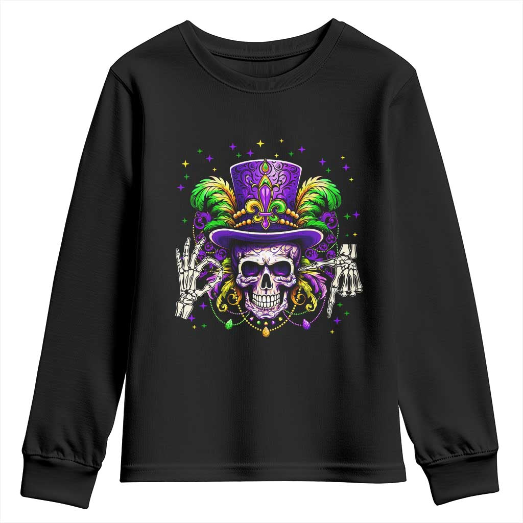 Mardi Gras Skull 67 Six Seven Meme New Orleans Witch Doctor Voodoo Youth Sweatshirt