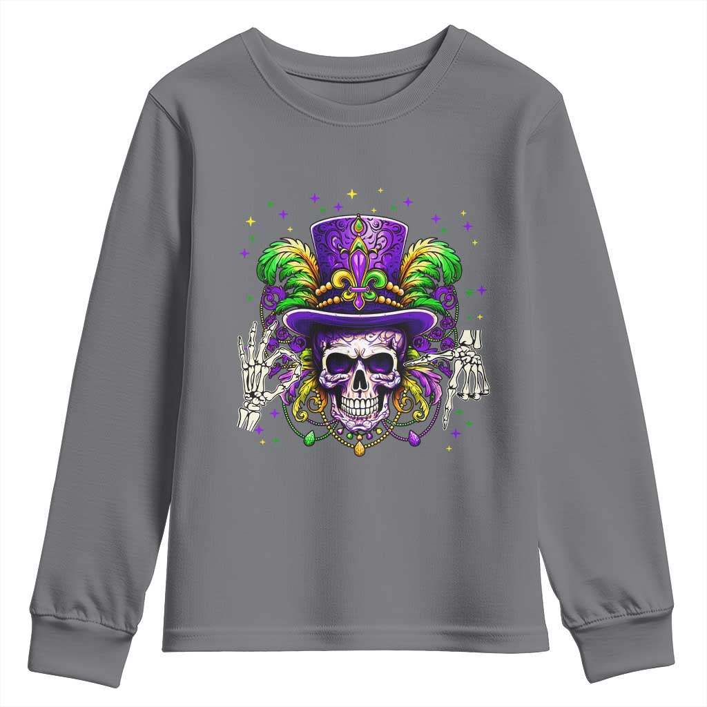 Mardi Gras Skull 67 Six Seven Meme New Orleans Witch Doctor Voodoo Youth Sweatshirt