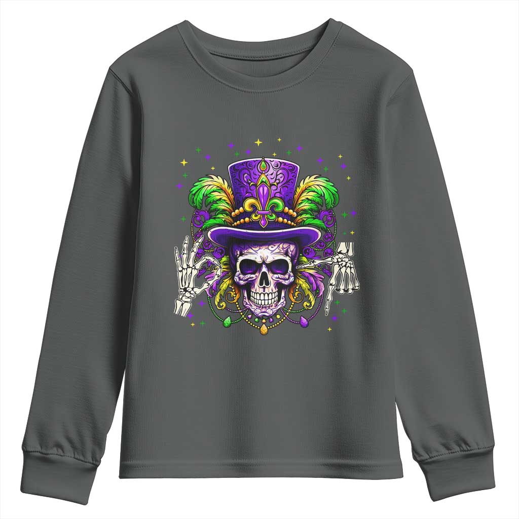 Mardi Gras Skull 67 Six Seven Meme New Orleans Witch Doctor Voodoo Youth Sweatshirt
