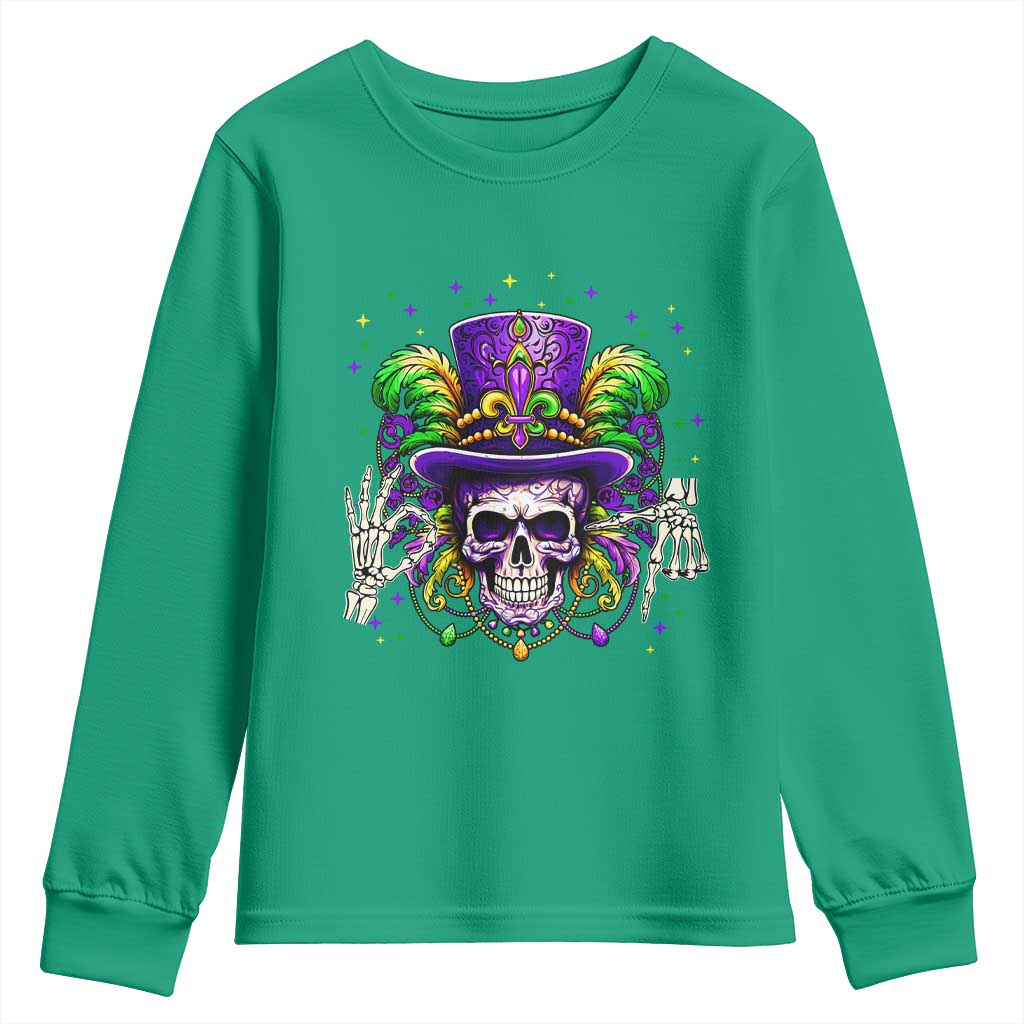 Mardi Gras Skull 67 Six Seven Meme New Orleans Witch Doctor Voodoo Youth Sweatshirt