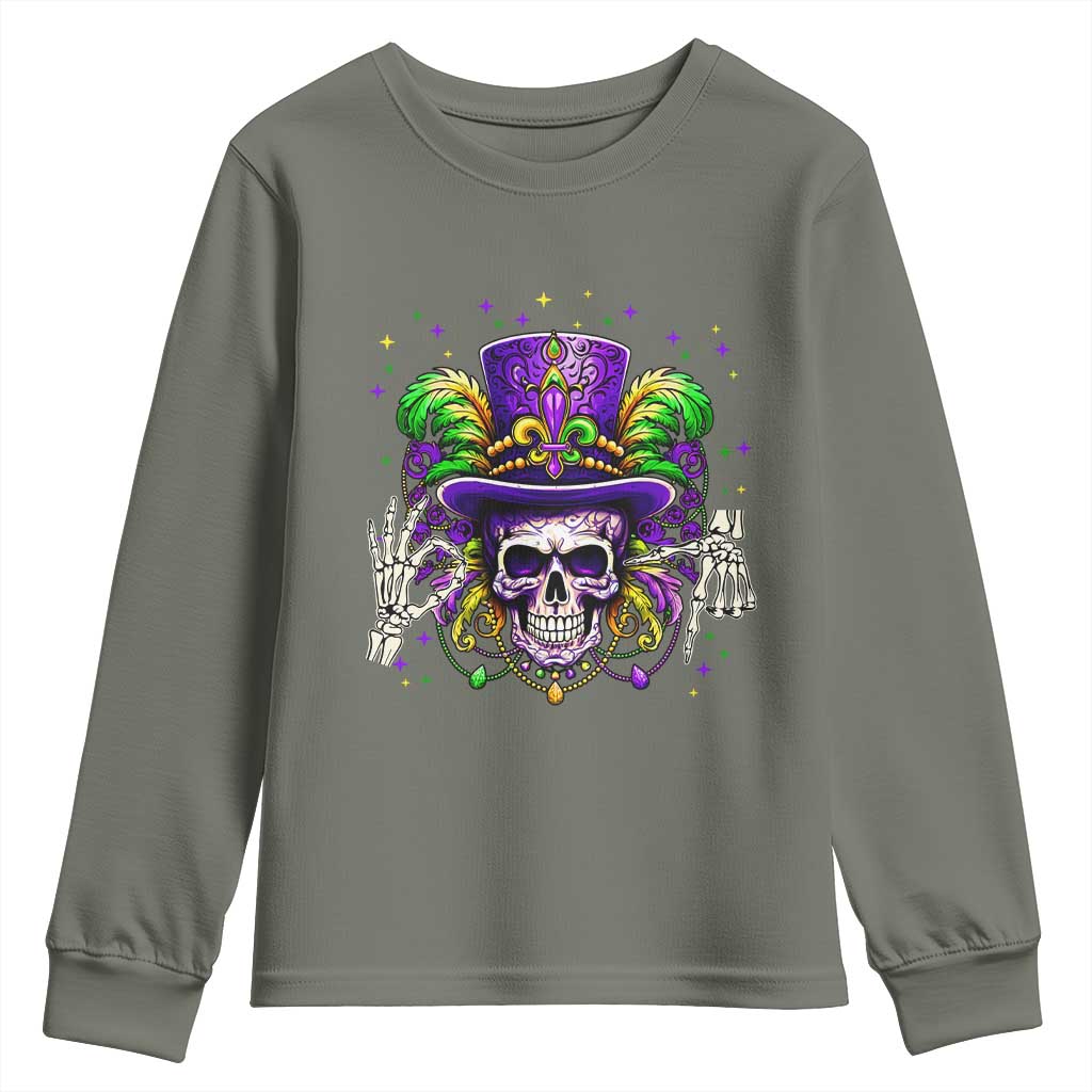 Mardi Gras Skull 67 Six Seven Meme New Orleans Witch Doctor Voodoo Youth Sweatshirt