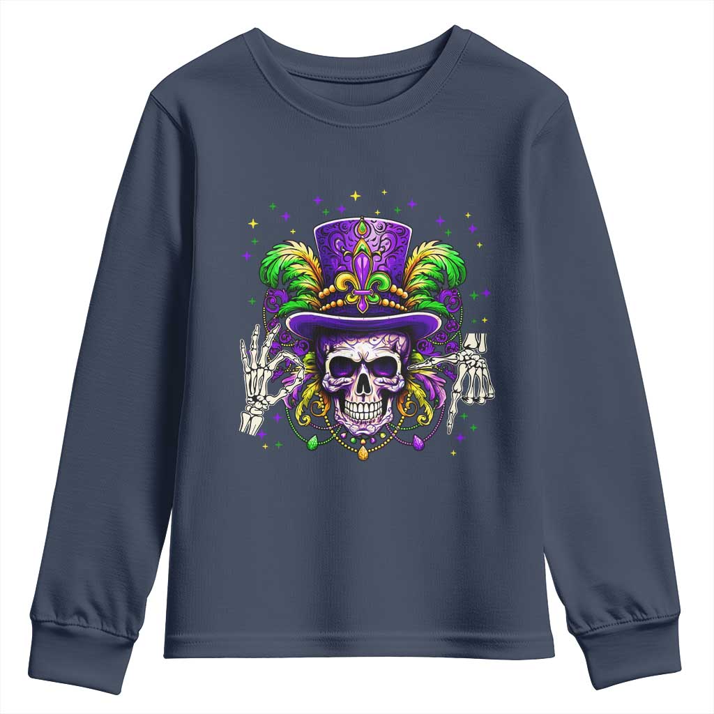 Mardi Gras Skull 67 Six Seven Meme New Orleans Witch Doctor Voodoo Youth Sweatshirt