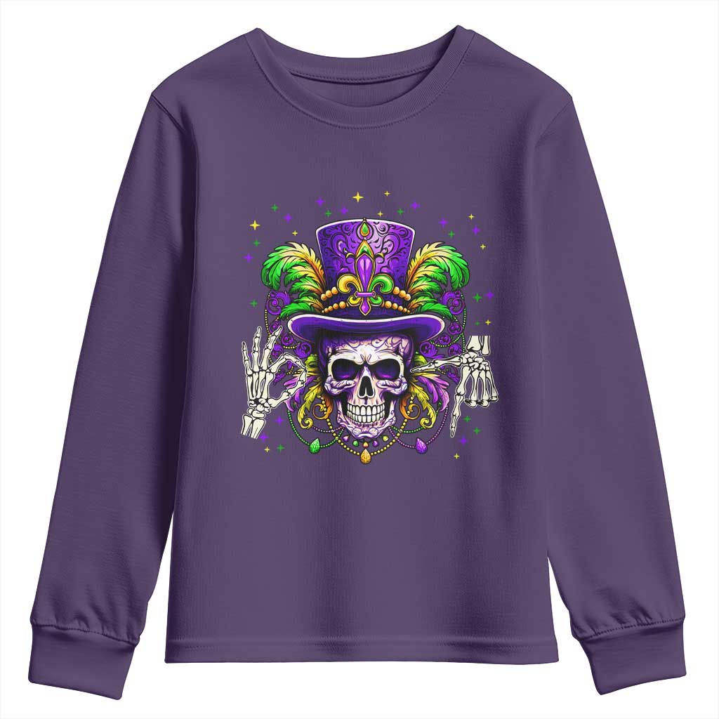 Mardi Gras Skull 67 Six Seven Meme New Orleans Witch Doctor Voodoo Youth Sweatshirt