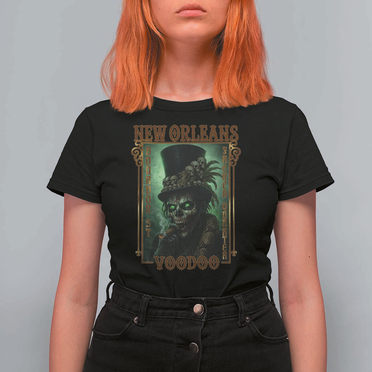 New Orleans Voodoo T Shirt For Women Bourbon Street French Quarter Creepy Occult Lover