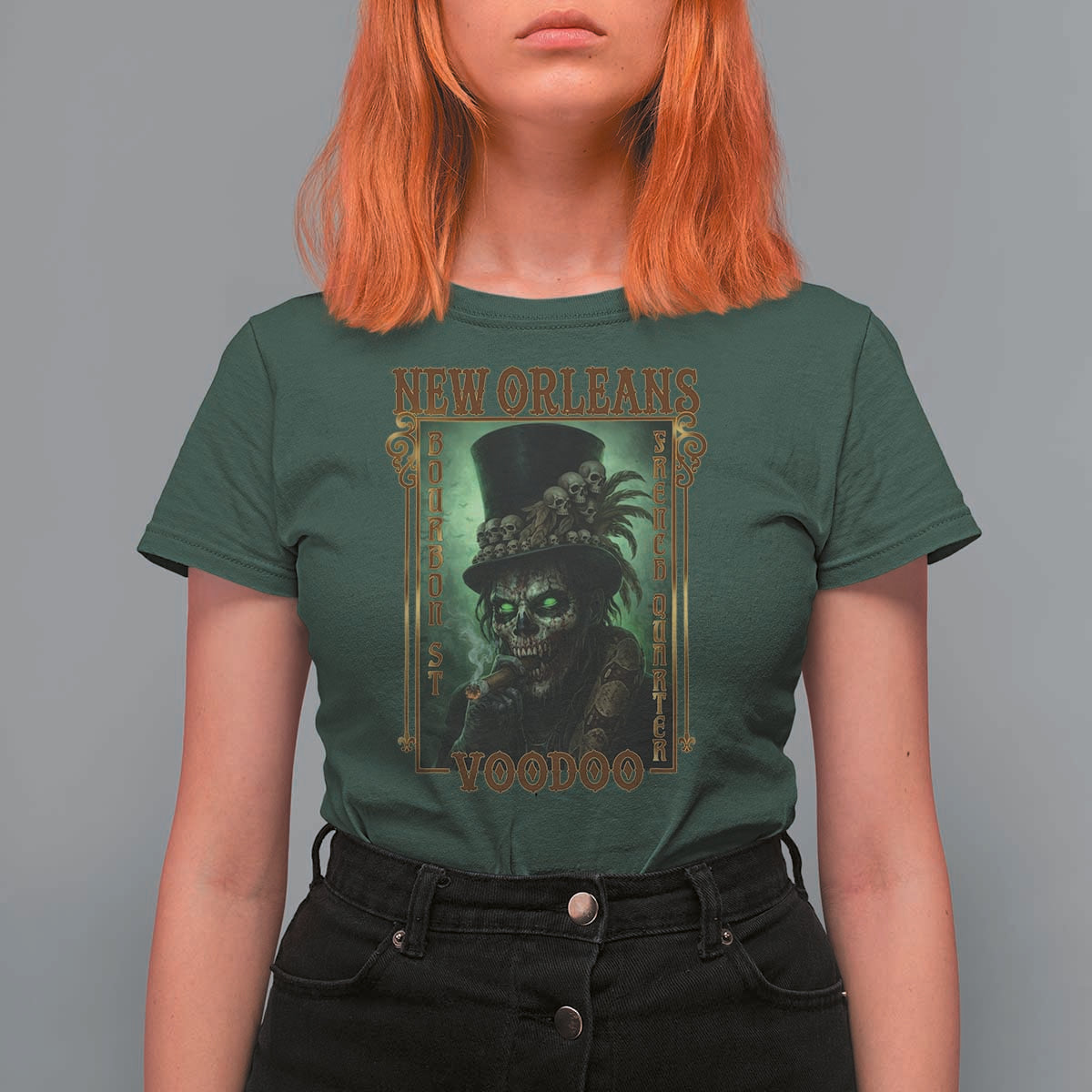 New Orleans Voodoo T Shirt For Women Bourbon Street French Quarter Creepy Occult Lover