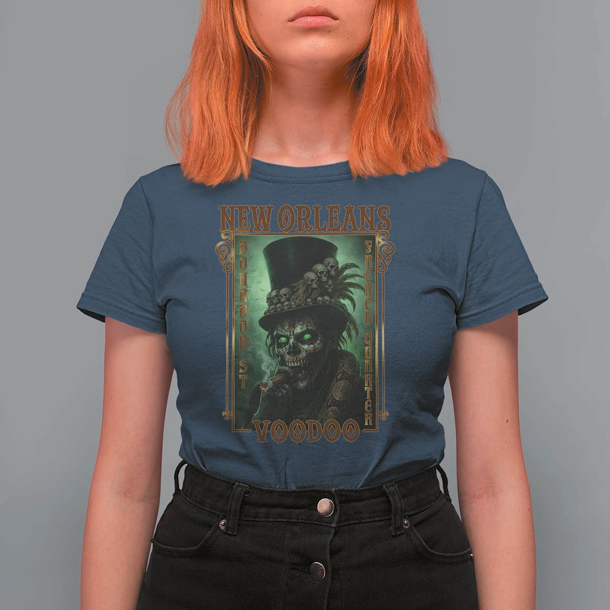 New Orleans Voodoo T Shirt For Women Bourbon Street French Quarter Creepy Occult Lover