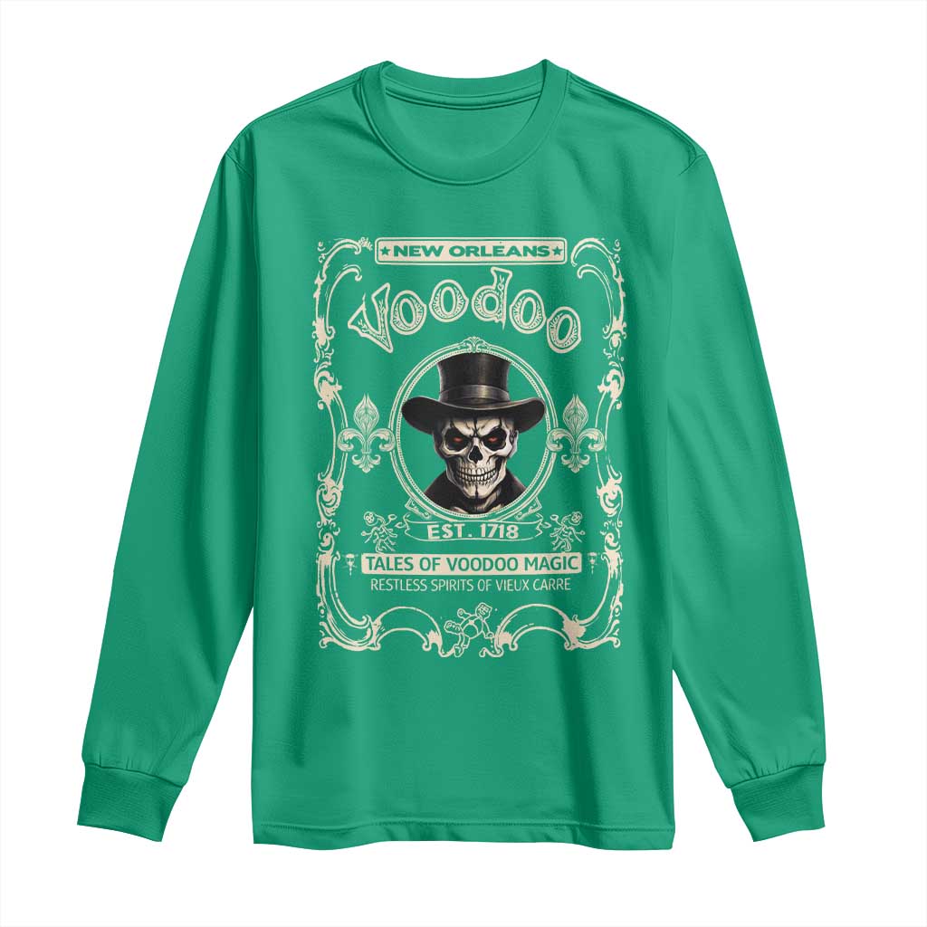 New Orleans Voodoo Long Sleeve Shirt Tales Of Voodoo Magic Skull Spooky Hoodoo Rootworker
