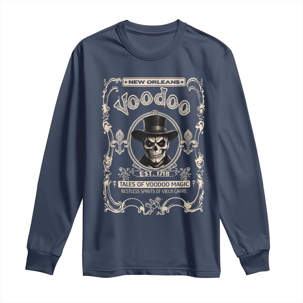 New Orleans Voodoo Long Sleeve Shirt Tales Of Voodoo Magic Skull Spooky Hoodoo Rootworker